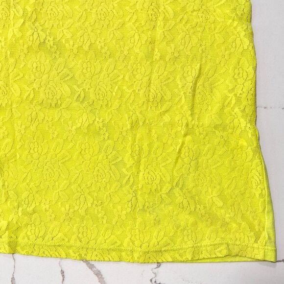 PINK by Victoria's Secret | Women’s Neon Yellow Lace Racerback Tank Top Size XS - Picture 9 of 12